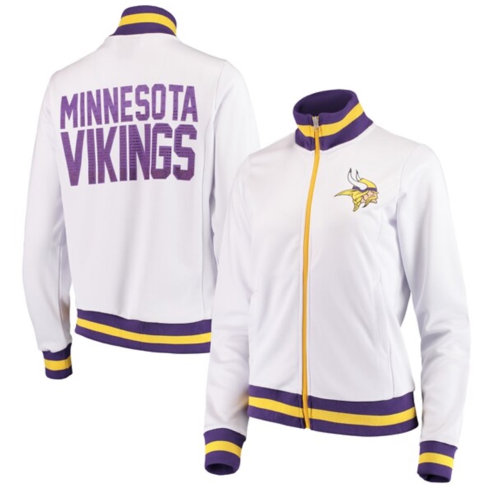 NFL Women's Team Apparel Minnesota Vikings Bling Zip Jacket Size XL